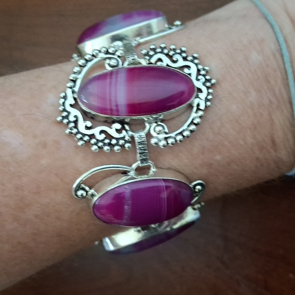 New Botswana Agate Silver Bracelet. - Picture 11 of 14